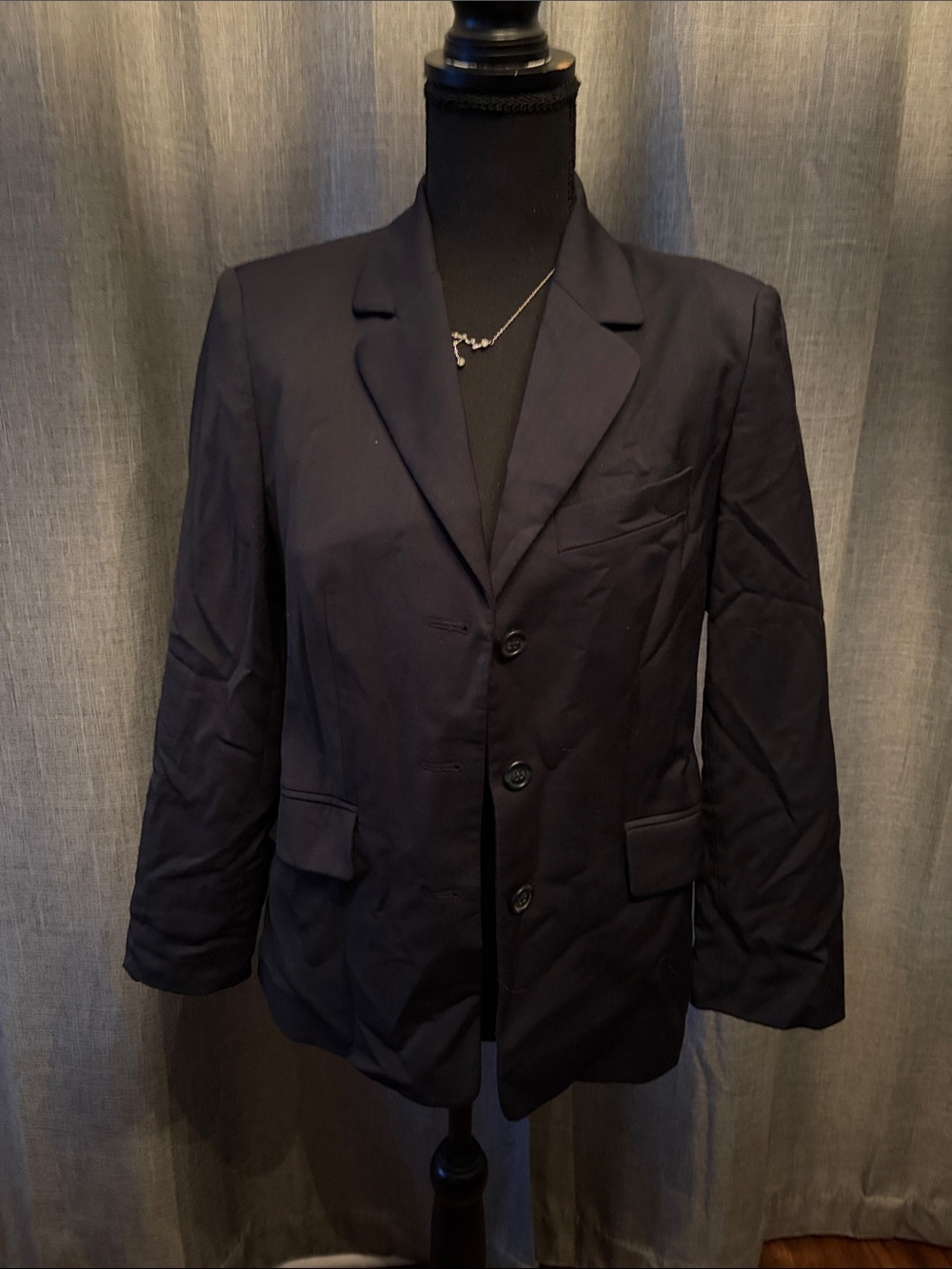 J. Crew Navy Wool Shell Blazer